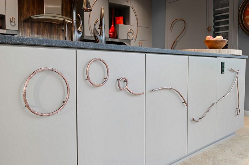 Types of handles for kitchen furniture - Custom types of handles