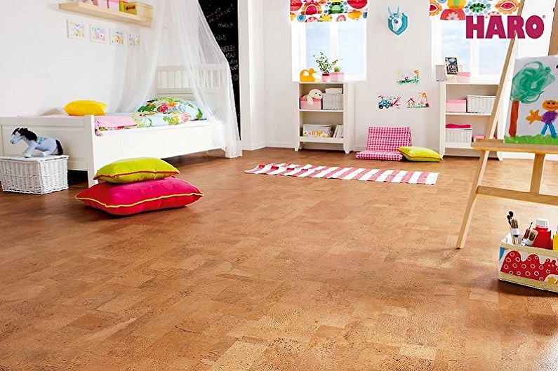 Cork floor in a children's room