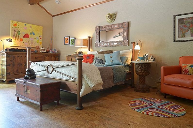 Cork flooring in the bedroom