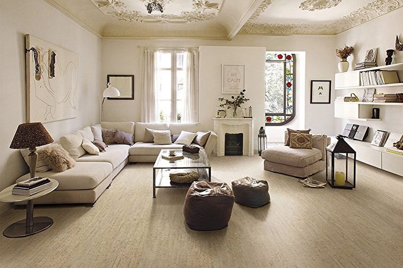 Cork floor in the living room