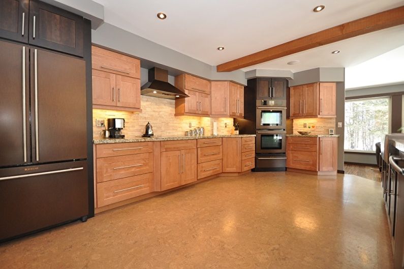 Cork floor in the kitchen