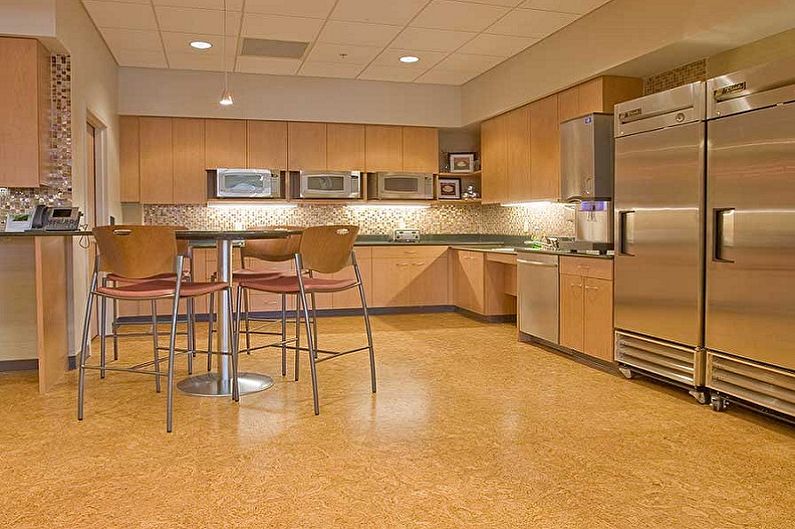 Cork floor in the kitchen