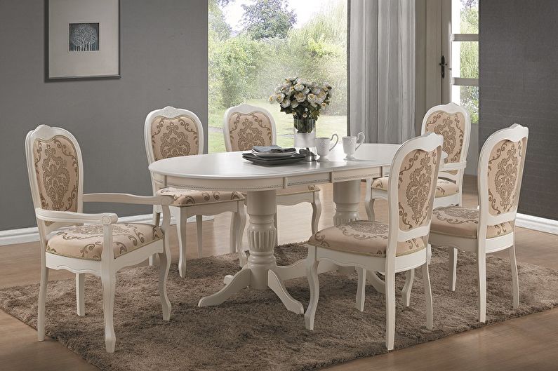 Dining table with two legs