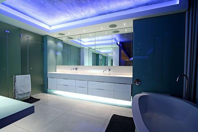 Blue Bathroom Design - Ceiling Finish