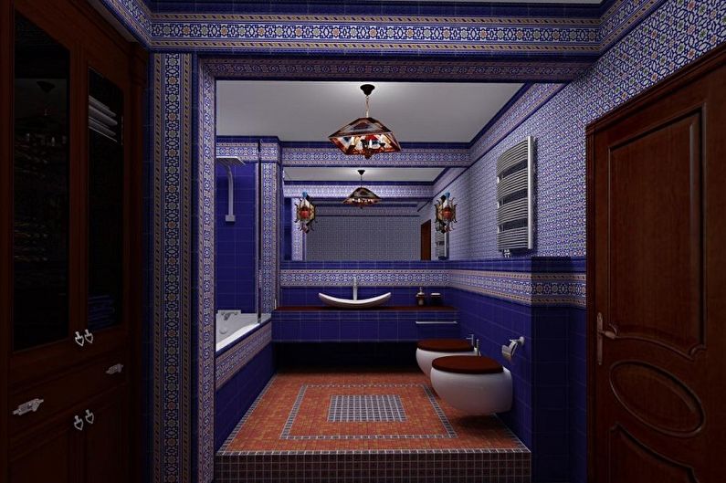 Blue bathroom - interior design photo