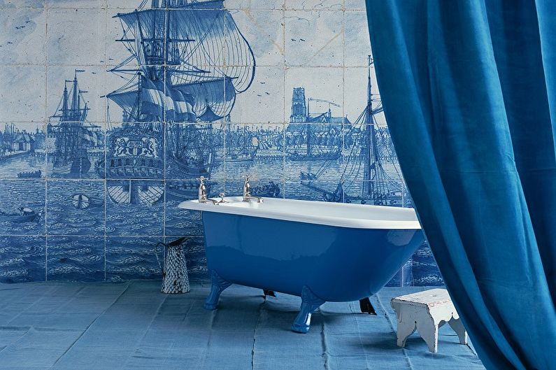 Blue bathroom - interior design photo