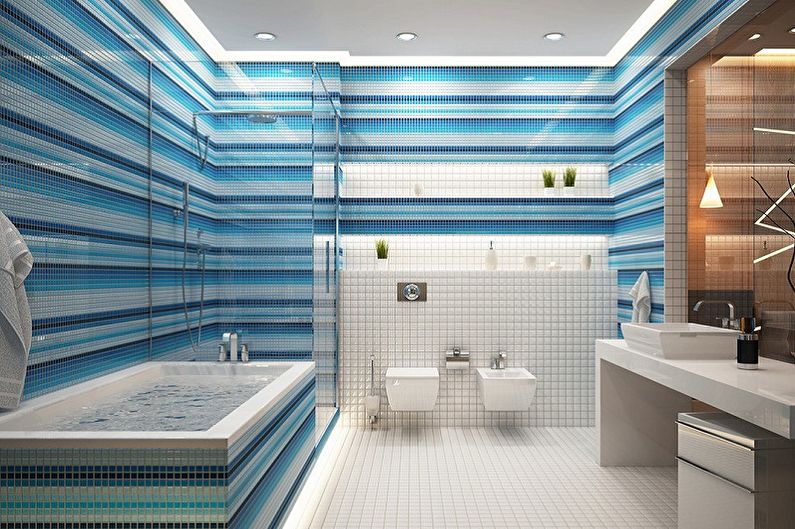Blue bathroom - interior design photo