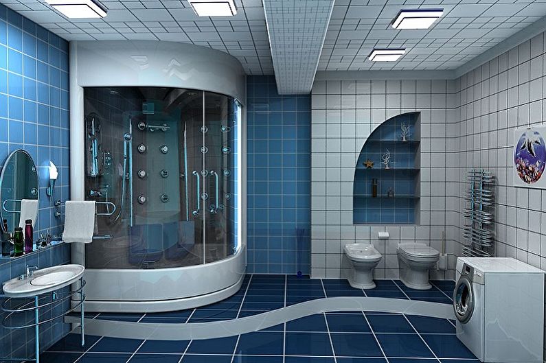 Blue bathroom - interior design photo