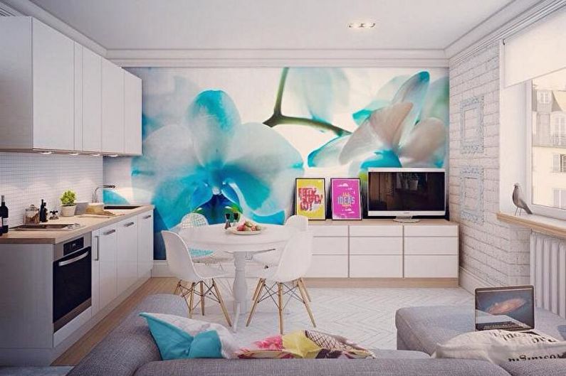 Wall mural in the interior: 90 ideas