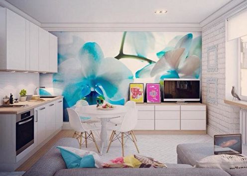 Wall mural in the interior: 90 ideas