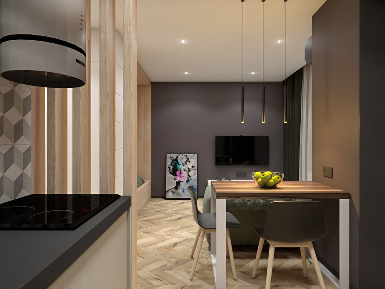 Het interieur van het studio-appartement is 35 m². - foto 1