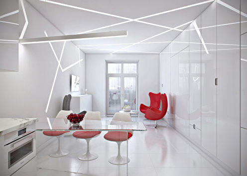 The interior of the apartment in the residential complex 