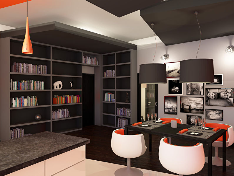 The project of the kitchen-living room “Orange Mood” - photo 2