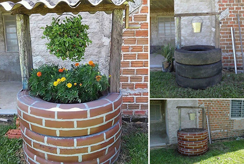 Decoratiuni de gradina DIY din anvelope