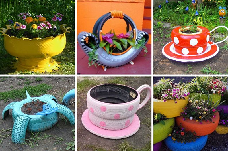 Decoratiuni de gradina DIY din anvelope
