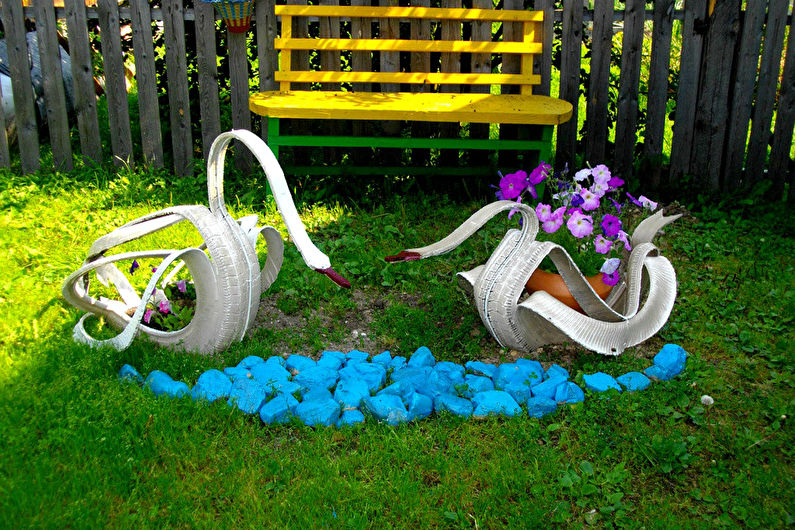 Decoratiuni de gradina DIY din anvelope