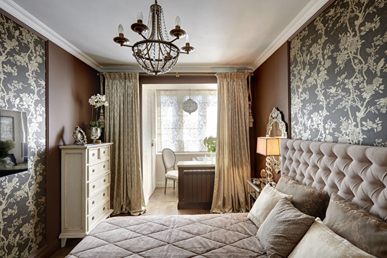 Brown bedroom in a classic style - Interior Design