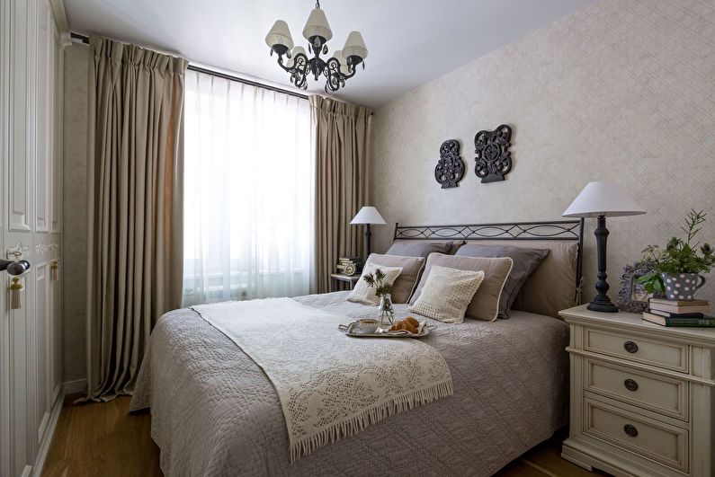 Design a small bedroom in a classic style - Light colors