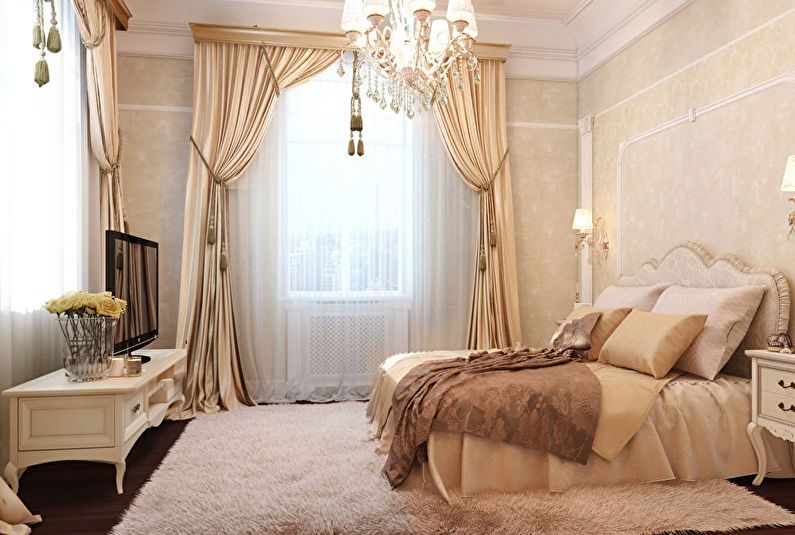 Interior design bedroom in a classic style - photo