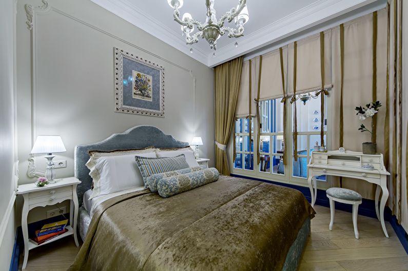 Interior design bedroom in a classic style - photo