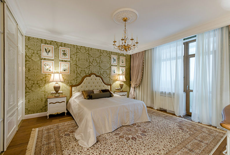 Interior design bedroom in a classic style - photo