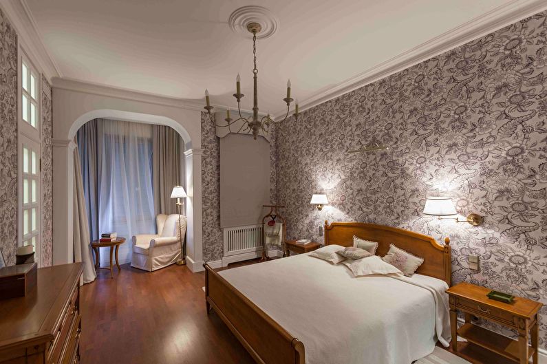 Interior design bedroom in a classic style - photo