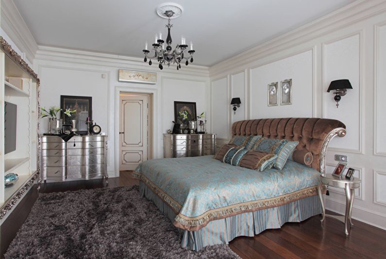 Interior design bedroom in a classic style - photo