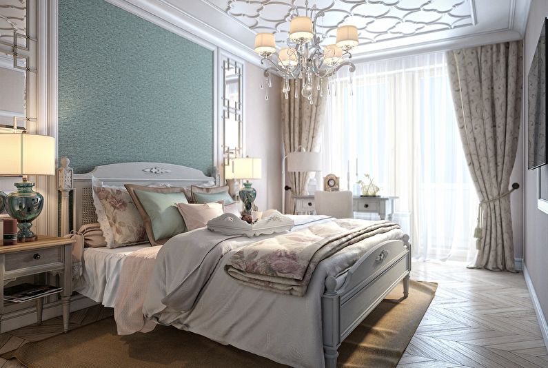 Interior design bedroom in a classic style - photo