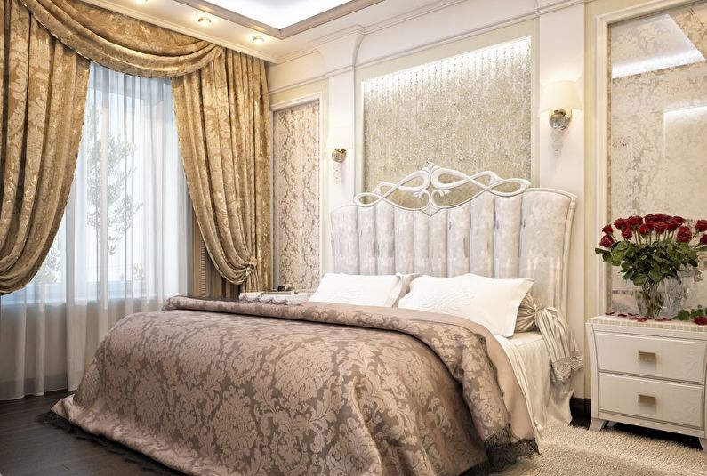 Interior design bedroom in a classic style - photo