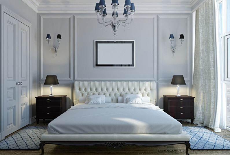 Interior design bedroom in a classic style - photo
