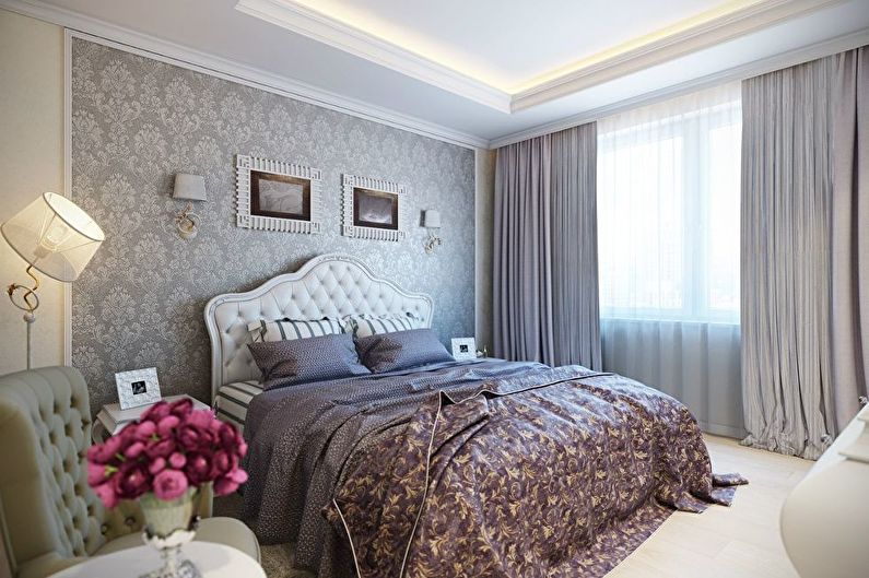 Interior design bedroom in a classic style - photo