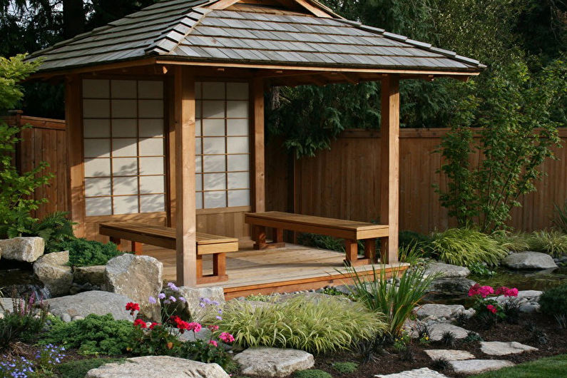 Japansk stil lusthus - foton