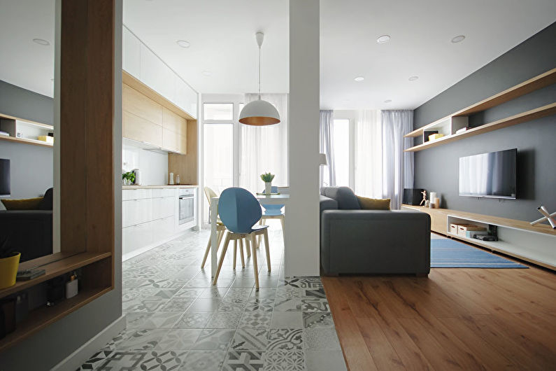 Zoning of the kitchen-living room - Finishing