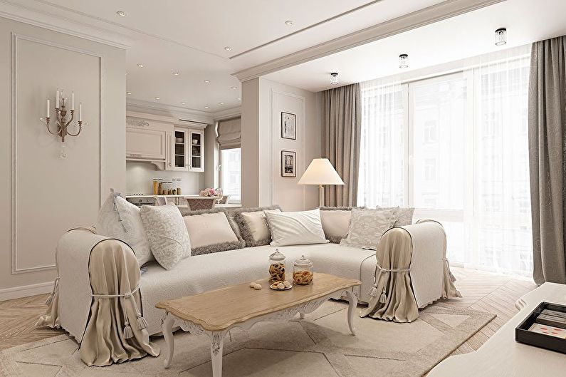 Zoning of the kitchen-living room - Partitions