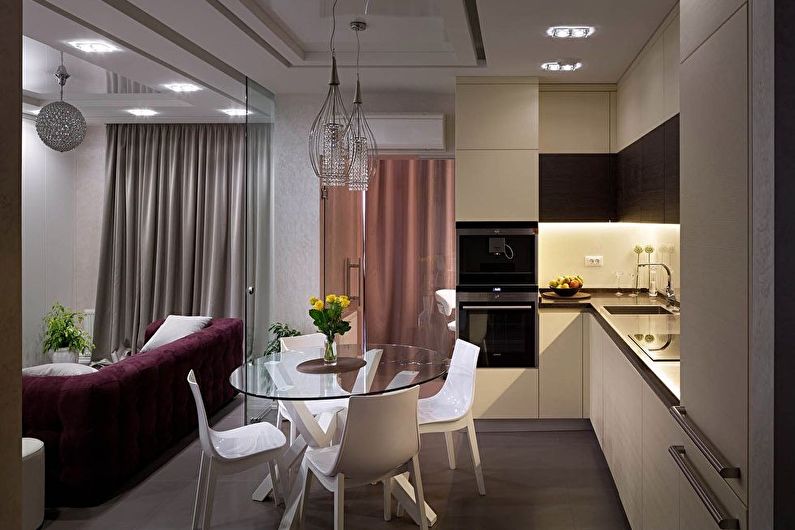 Zoning of the kitchen-living room - Partitions