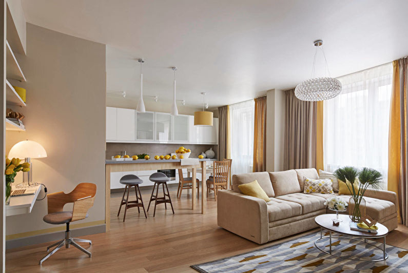 Kitchen-living room in a modern style - Interior Design