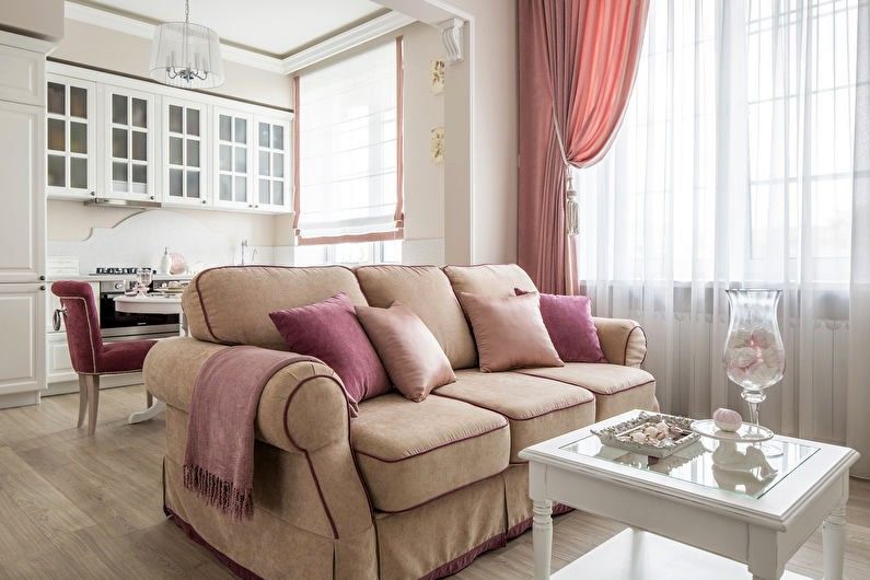 Kitchen-living room in the style of Provence - Interior Design