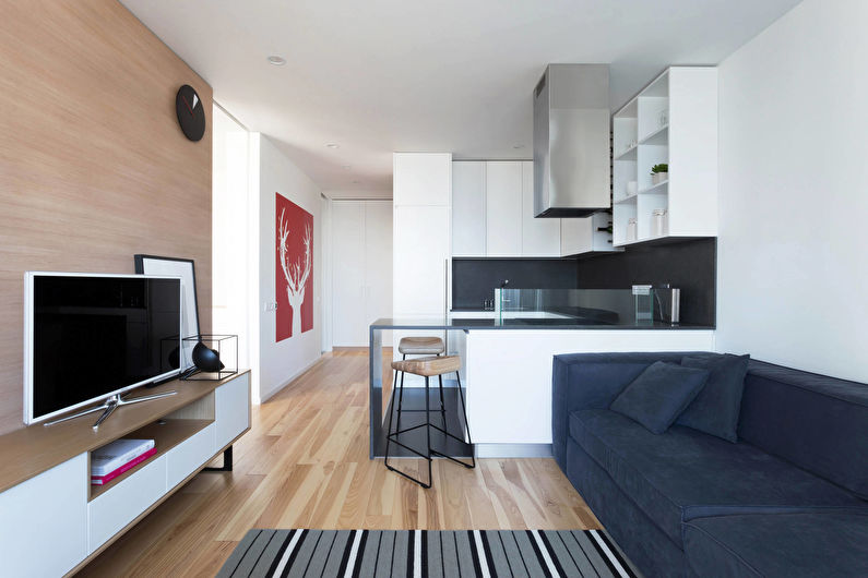 Scandinavian-style kitchen-living room - Interior Design