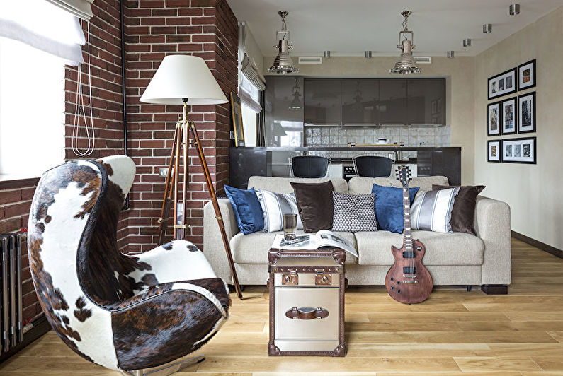Loft-style kitchen-living room - Interior Design