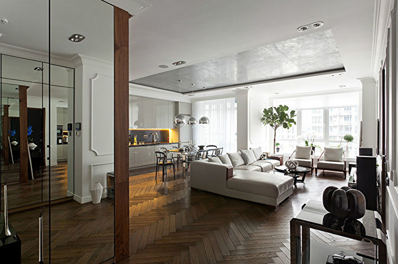Design of the kitchen combined with the living room - Lighting and lighting