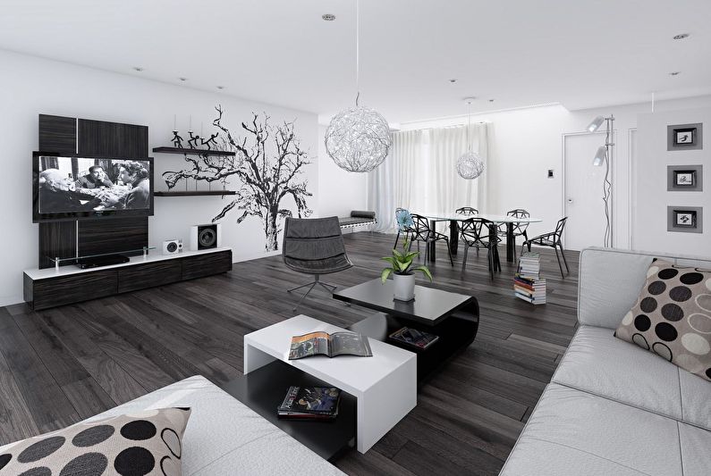 Furniture for black and white interior