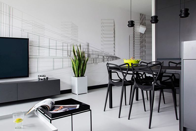 Furniture for black and white interior