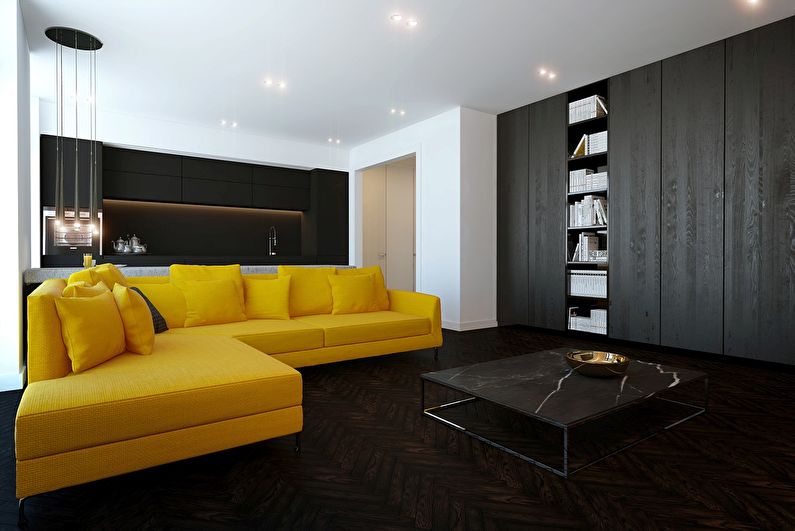 Black and White and Yellow - The combination of colors in the interior