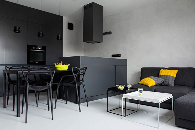 Black and White and Yellow - The combination of colors in the interior