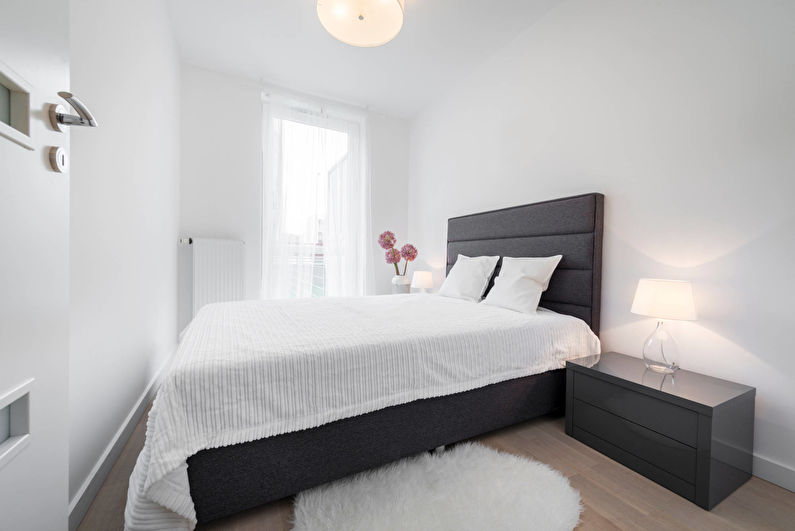 Black and white bedroom interior design - photo