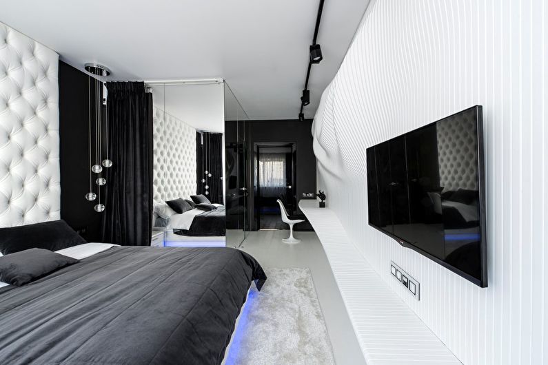 Black and white bedroom interior design - photo