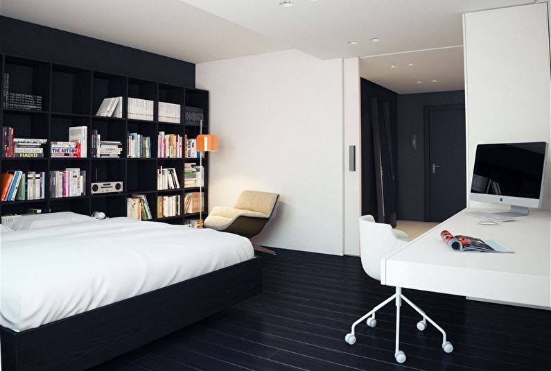 Interior design of a children's room in black and white - photo