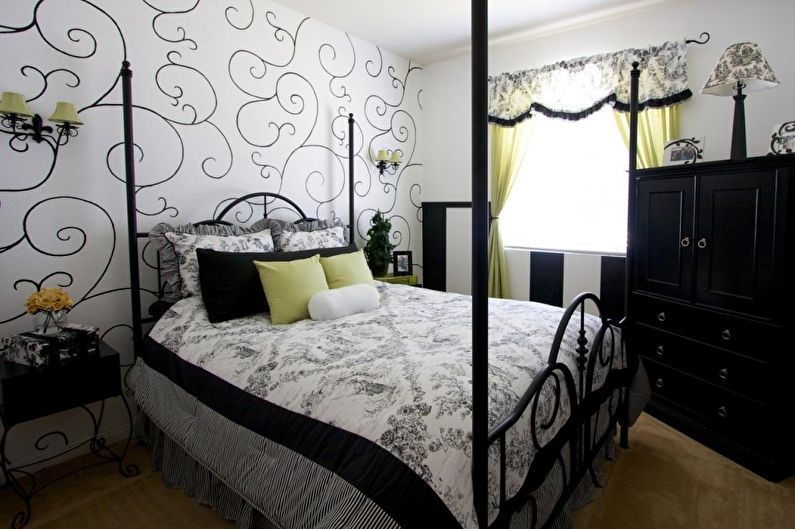 Interior design of a children's room in black and white - photo