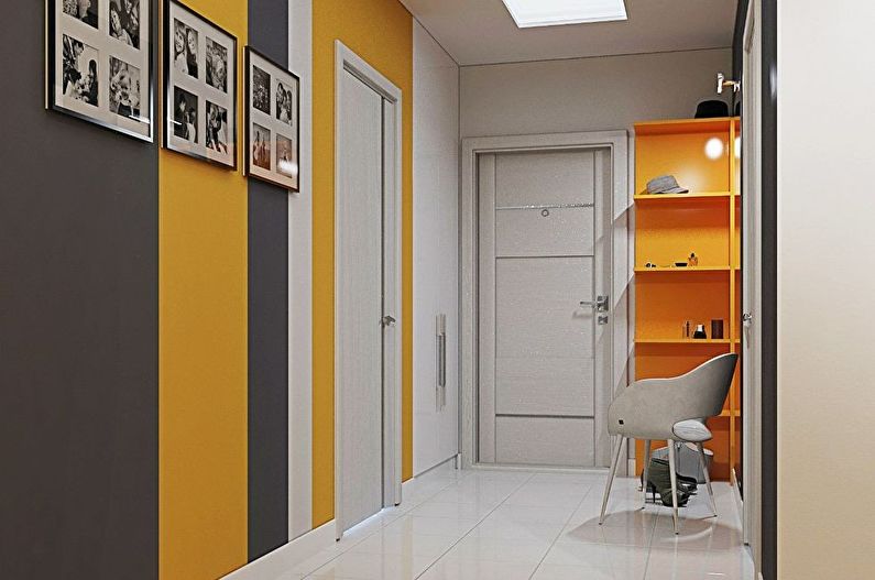 Orange hallway in Khrushchev - Interior Design