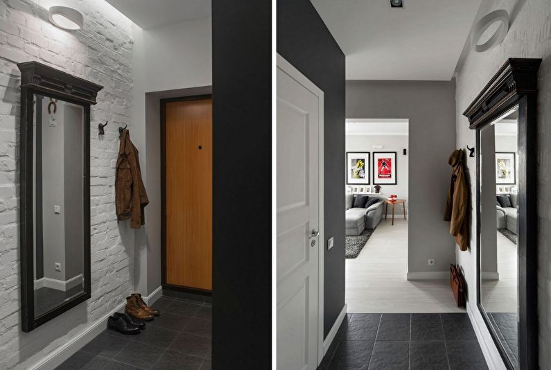 Design of a small hallway in Khrushchev - Floor decoration